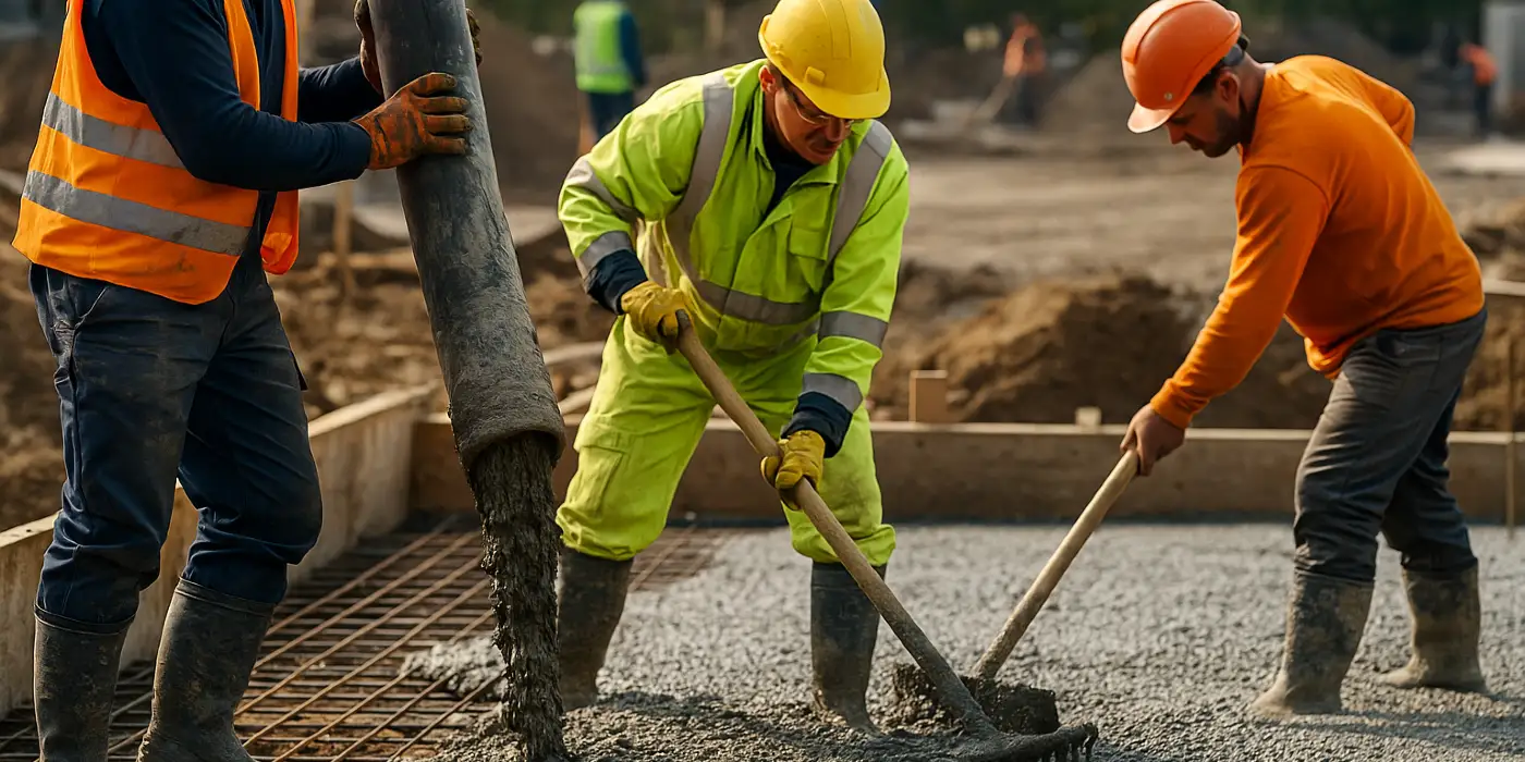 3 concrete contractors spreading concrete on the ground from Quality Concrete Contractor Georgetown in Georgetown Tx, 78628 - Concrete Contractor near me 3 concrete contractors spreading concrete on the ground from Quality Concrete Contractor Georgetown in Georgetown Tx, 78628 - Concrete Contractor near me